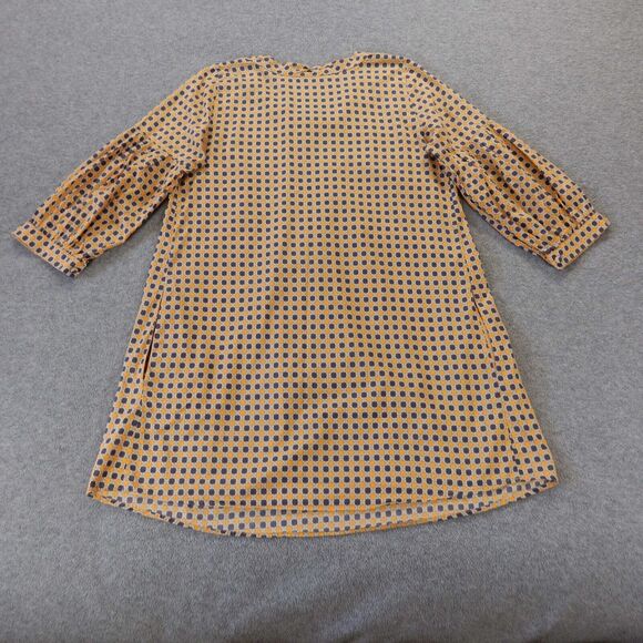 Autre Ton Midi Dress Medium Orange Purple Geometric Pattern Print Pockets Cotton - Picture 9 of 10